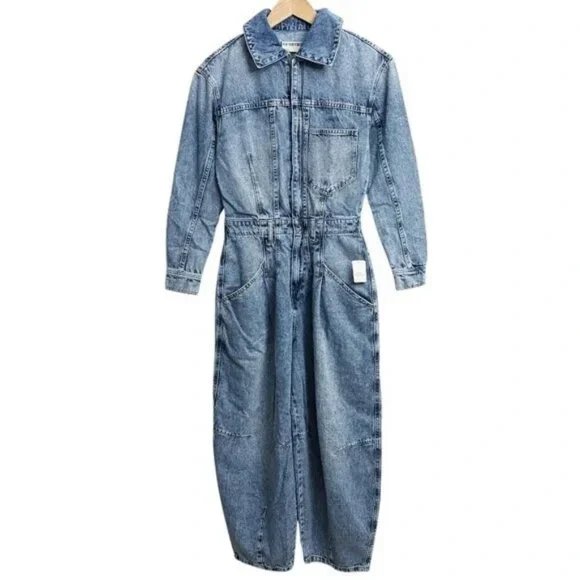 NWT Women's XS Free People CRVY Roulette Barrel Jumpsuit - Picture 6 of 6